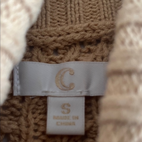 C Tan Cowl Neck Sweater - Picture 2 of 4